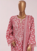 Coral Pink Cotton 3-Piece Stitched Suit by Bin Saeed