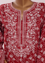 Red Cotton 3-Piece Stitched Suit by Bin Saeed, photo 4