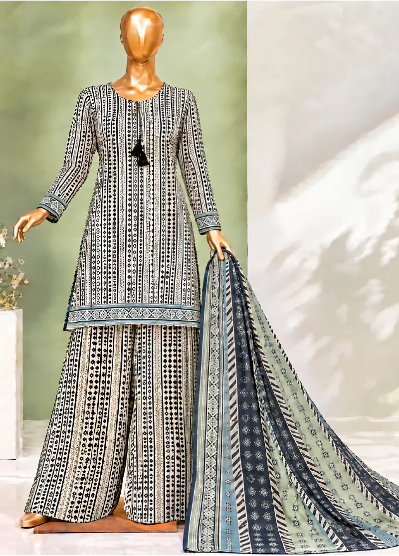 Printed Multi Lawn 3-Piece Stitched Suit by Bin Saeed