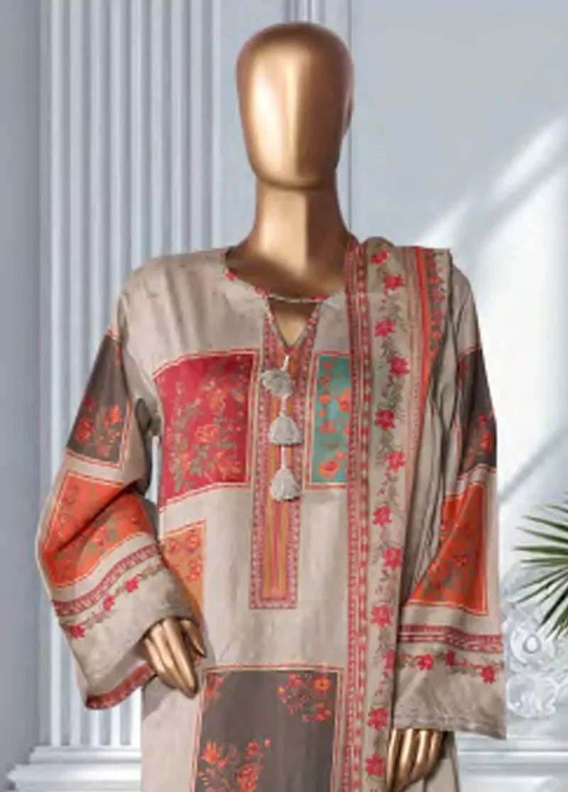 Printed Lawn 3-Piece Stitched Suit by Bin Saeed