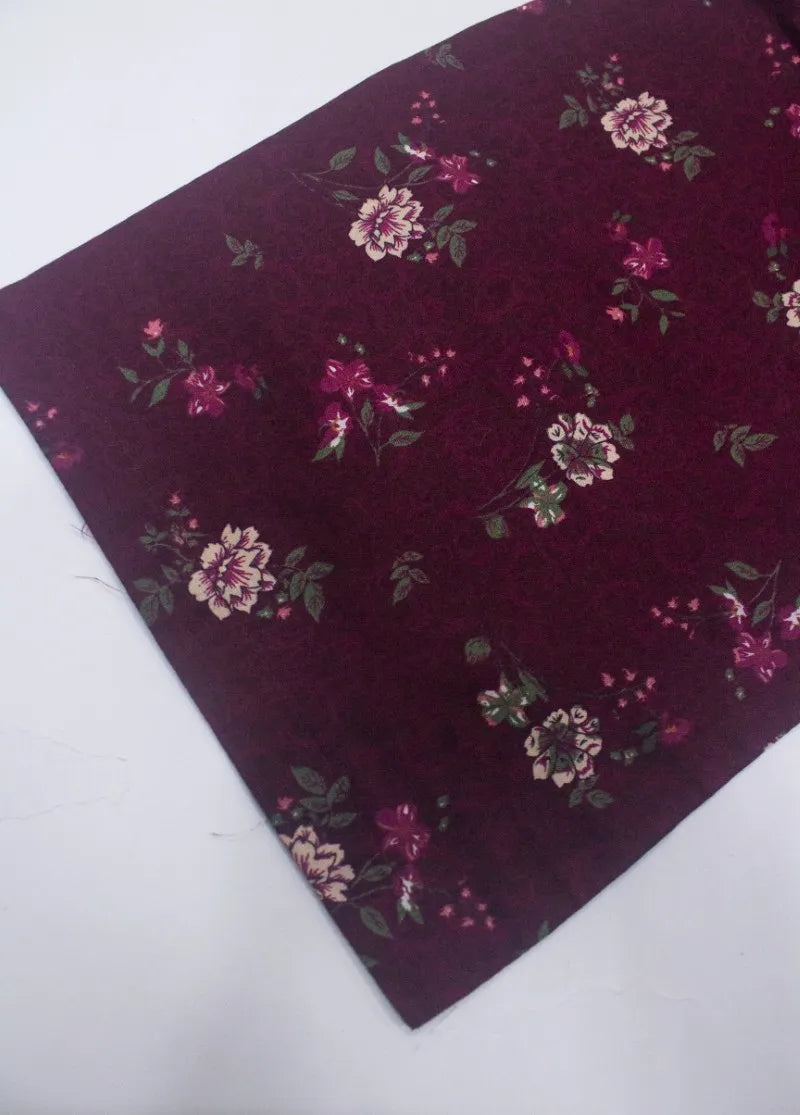Printed Maroon Cotton 3-Piece Stitched Suit by Bin Saeed, photo 4