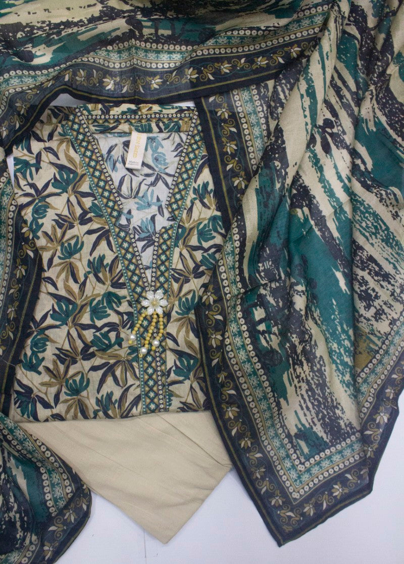 Printed Lawn 3-Piece Stitched Suit by Bin Saeed