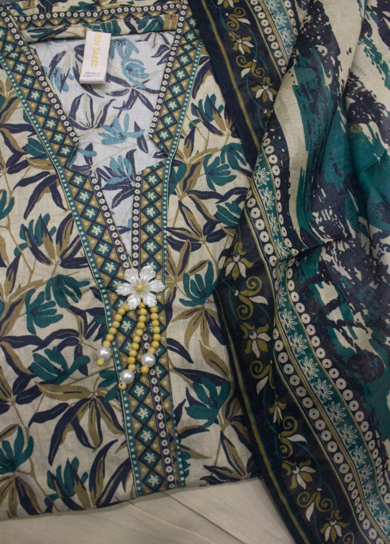 Printed Lawn 3-Piece Stitched Suit by Bin Saeed, photo 2