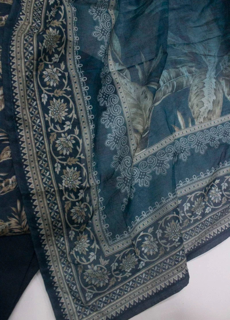 Printed Teal Lawn 3-Piece Stitched Suit by Bin Saeed, photo 3