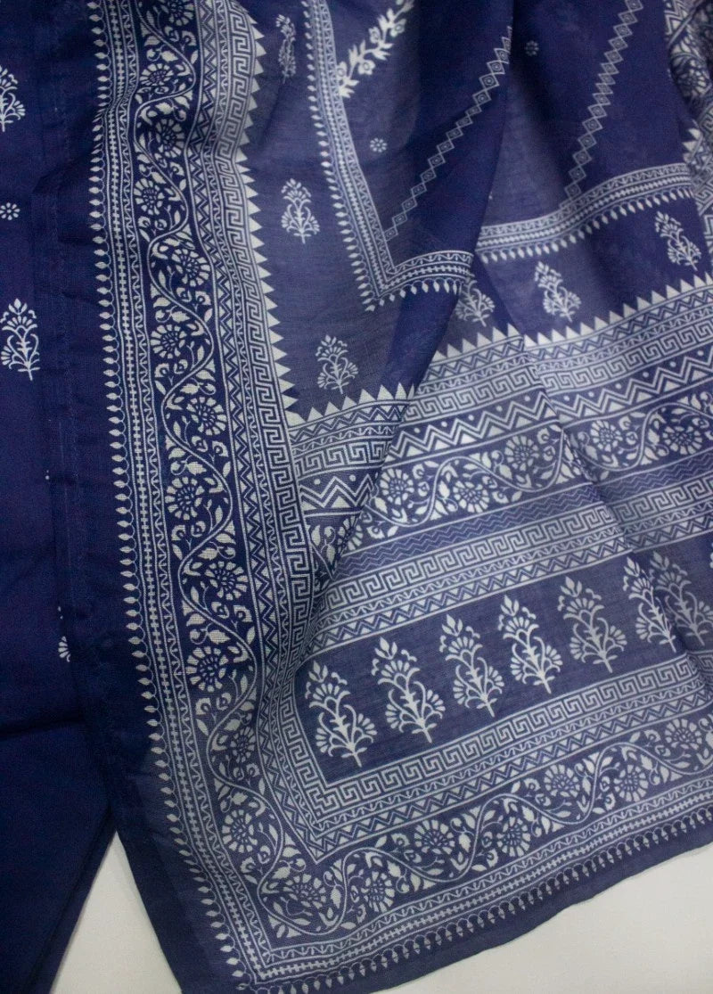 Printed Navy Blue Lawn 3-Piece Stitched Suit by Bin Saeed, photo 3
