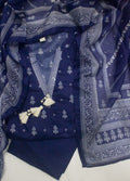 Printed Navy Blue Lawn 3-Piece Stitched Suit by Bin Saeed