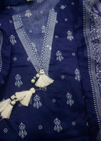 Printed Navy Blue Lawn 3-Piece Stitched Suit by Bin Saeed, photo 2