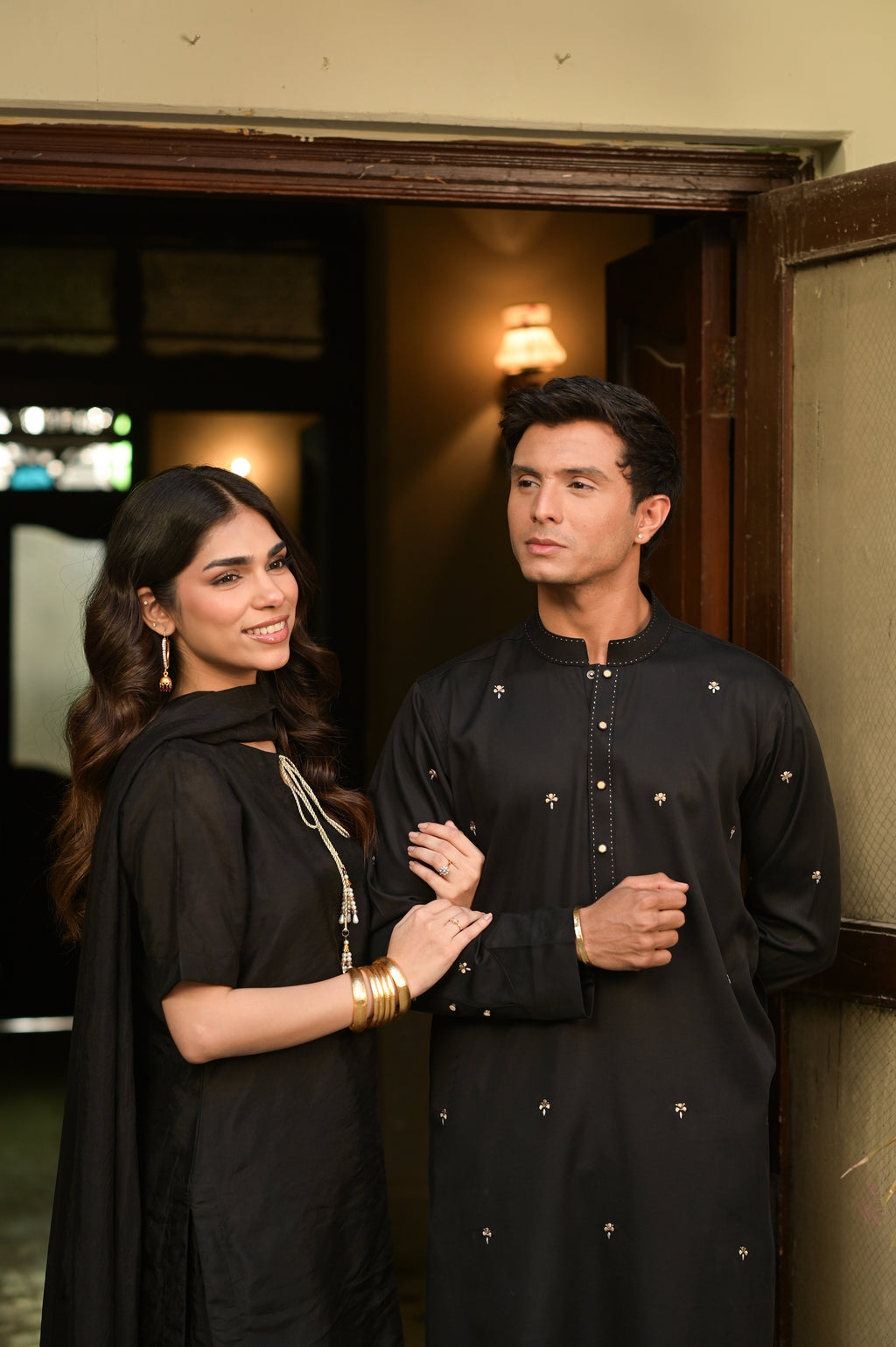 Shaan Men's Black Kurta Set by Kinza Khalid, photo 5