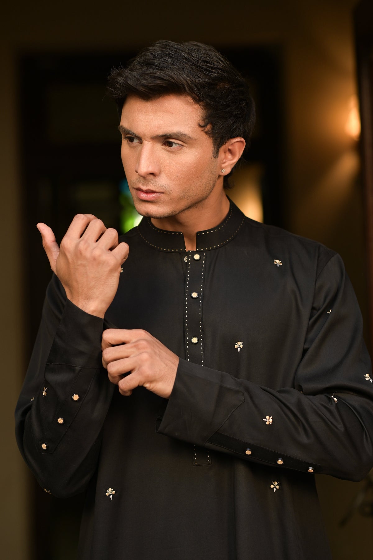 Shaan Men's Black Kurta Set by Kinza Khalid, photo 4