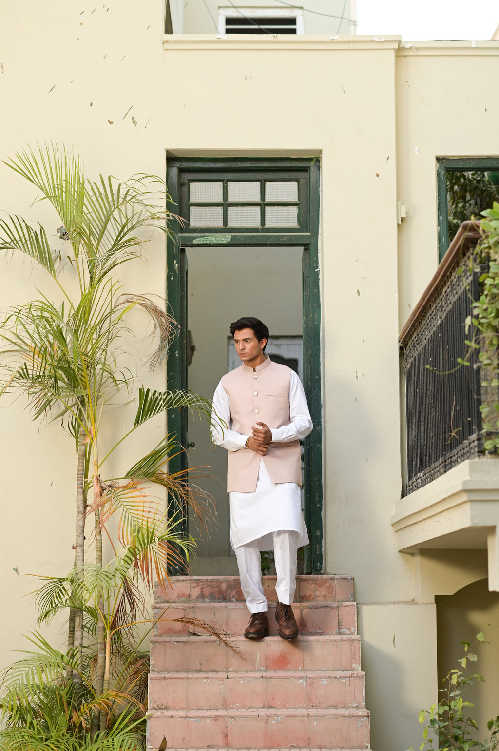 Sophia Men's Lilac Waistcoat & Kurta Pajama by Kinza Khalid, photo 3