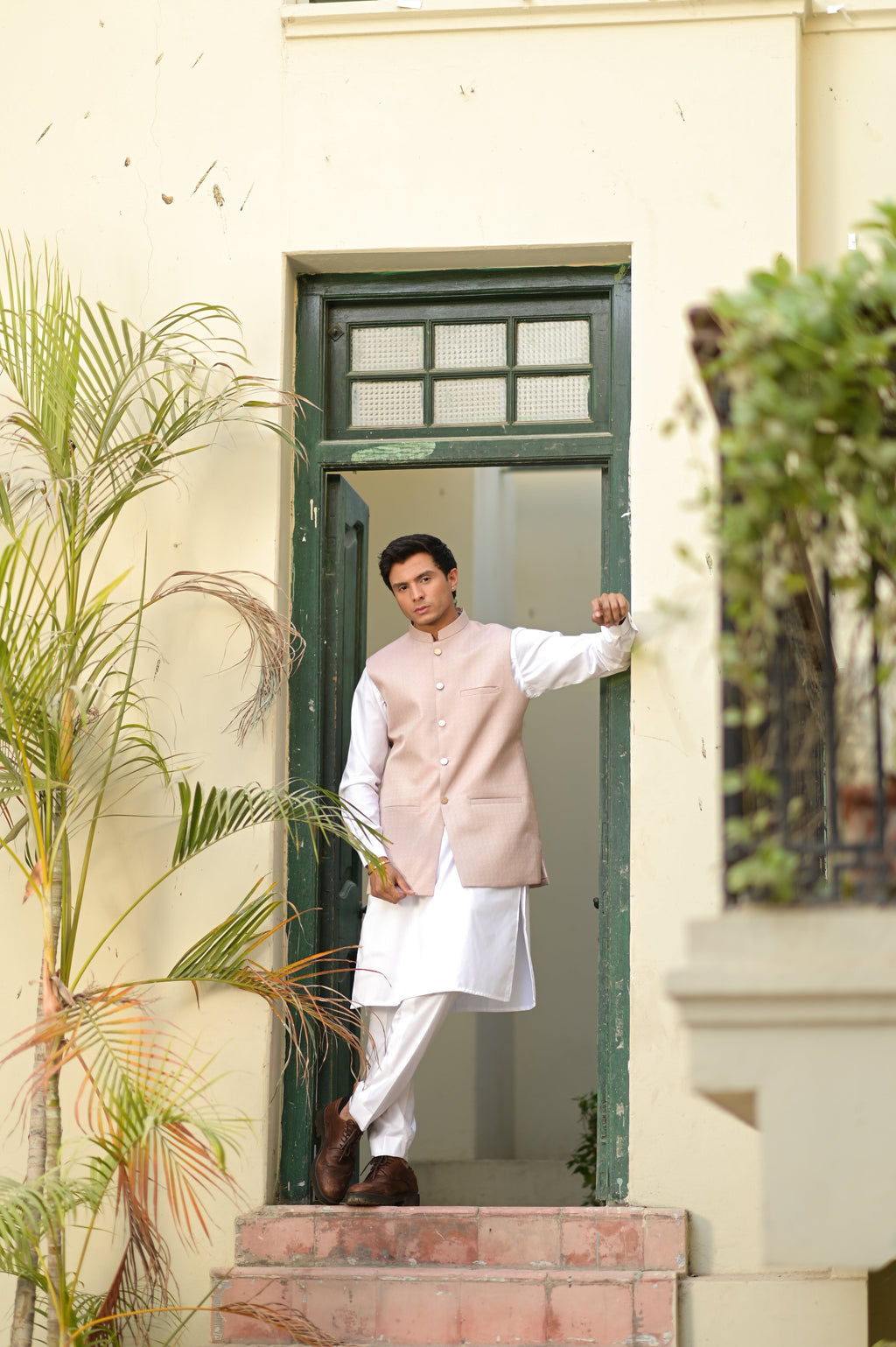Sophia Men's Lilac Waistcoat & Kurta Pajama by Kinza Khalid, photo 4