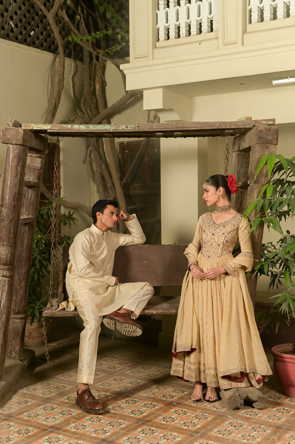 Nori Men's Cream Kurta Set by Kinza Khalid, photo 5