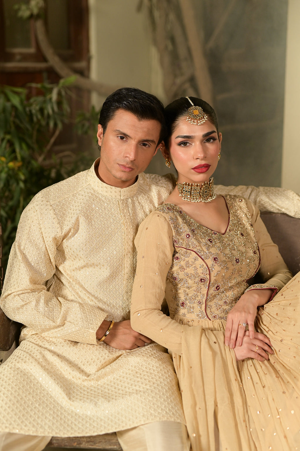 Nori Beige Pure Chiffon 3-Piece Formal Suit by Kinza Khalid, photo 4
