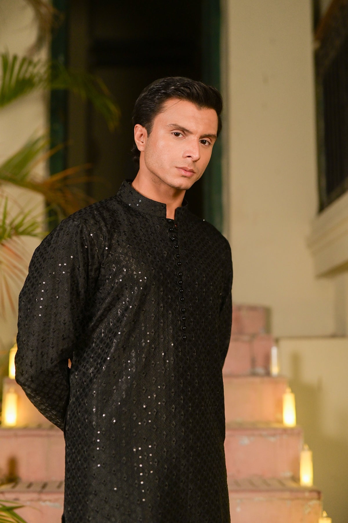 Maya Men's Black Kurta Set by Kinza Khalid, photo 2
