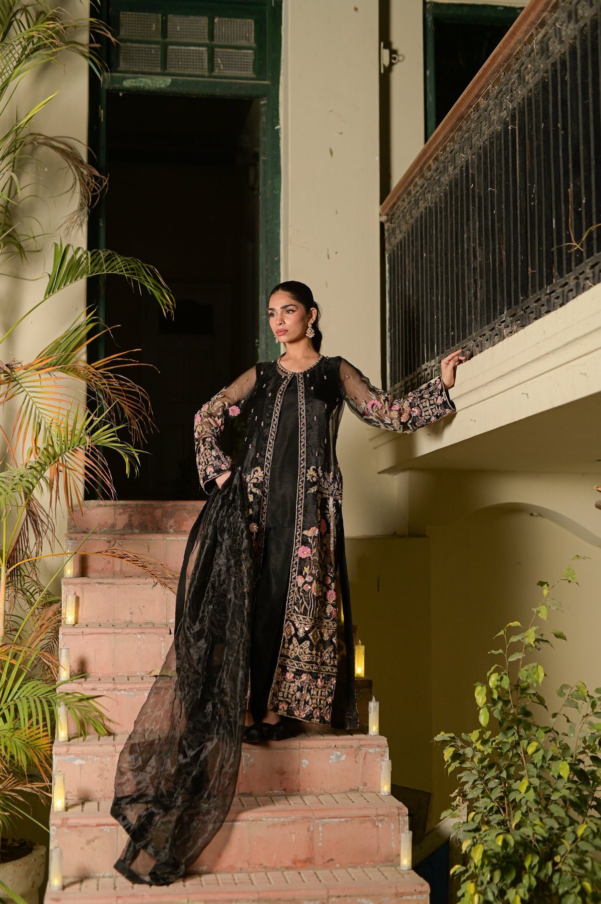 Maya Black Organza 4-Piece Formal Suit by Kinza Khalid