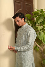 Ayra Men's Ice Blue Kurta Set by Kinza Khalid, photo 2