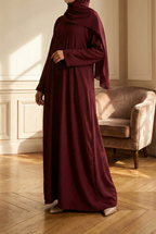 Ameera Maroon Abaya by Al Deebaj