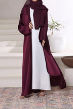 Maroon Front Open Gown Abaya by Al Deebaj, photo 5