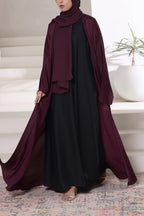 Maroon Front Open Gown Abaya by Al Deebaj, photo 3