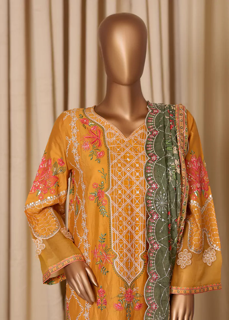 Embroidered Cotton 3-Piece Stitched Suit by Bin Saeed