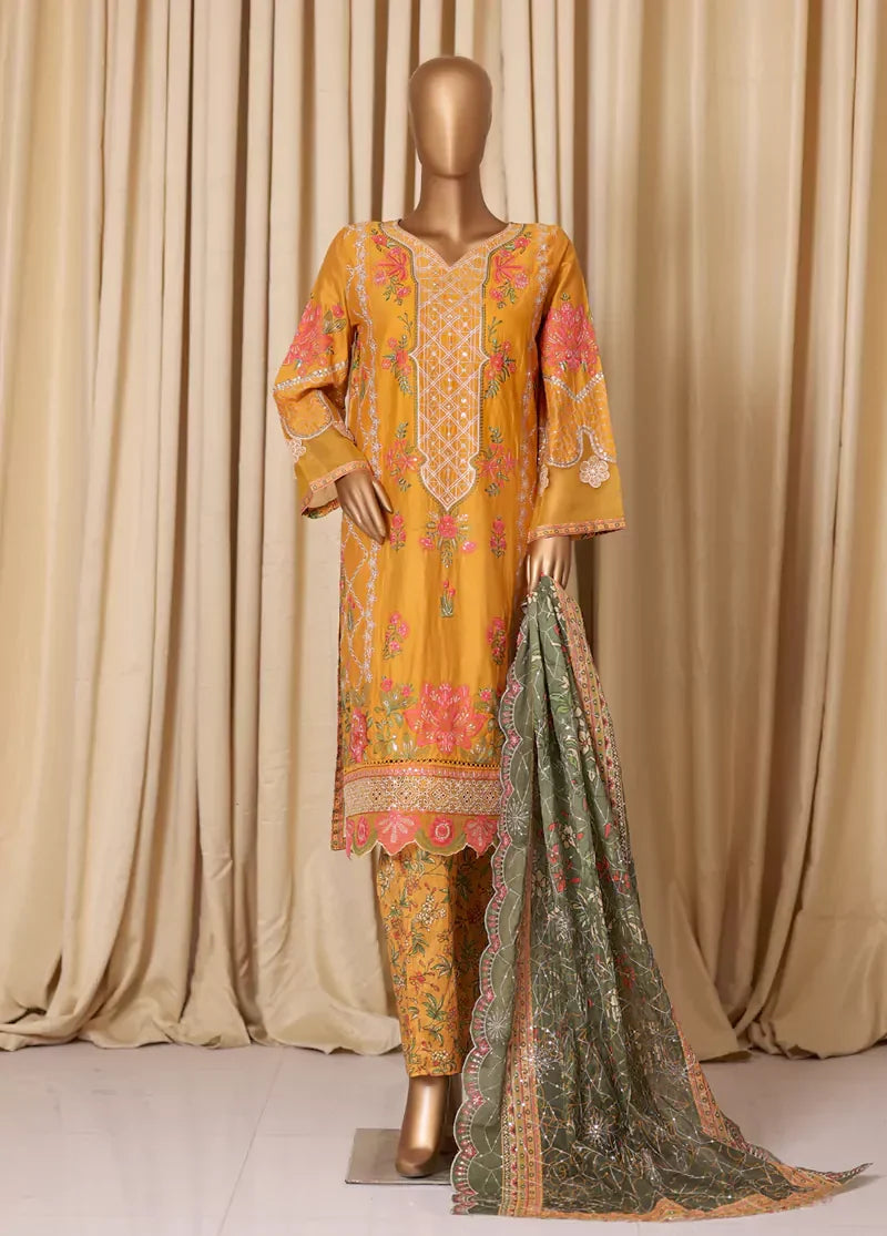Embroidered Cotton 3-Piece Stitched Suit by Bin Saeed, photo 3