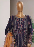 Embroidered Navy Blue Lawn 3-Piece Stitched Suit by Bin Saeed