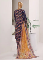 Embroidered Navy Blue Lawn 3-Piece Stitched Suit by Bin Saeed, photo 2