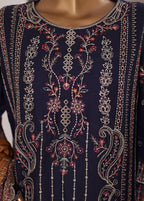 Embroidered Navy Blue Lawn 3-Piece Stitched Suit by Bin Saeed, photo 4