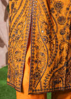 Embroidered Merigold Orange Lawn 3-Piece Stitched Suit by Bin Saeed, photo 6