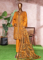 Embroidered Merigold Orange Lawn 3-Piece Stitched Suit by Bin Saeed, photo 4