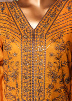 Embroidered Merigold Orange Lawn 3-Piece Stitched Suit by Bin Saeed, photo 5