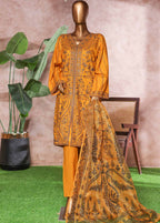 Embroidered Merigold Orange Lawn 3-Piece Stitched Suit by Bin Saeed, photo 2