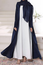 Navy Blue Front Open Gown Abaya by Al Deebaj