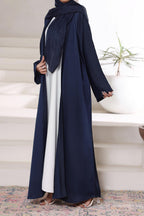 Navy Blue Front Open Gown Abaya by Al Deebaj, photo 4