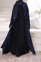 Navy Blue Front Open Gown Abaya by Al Deebaj, photo 6