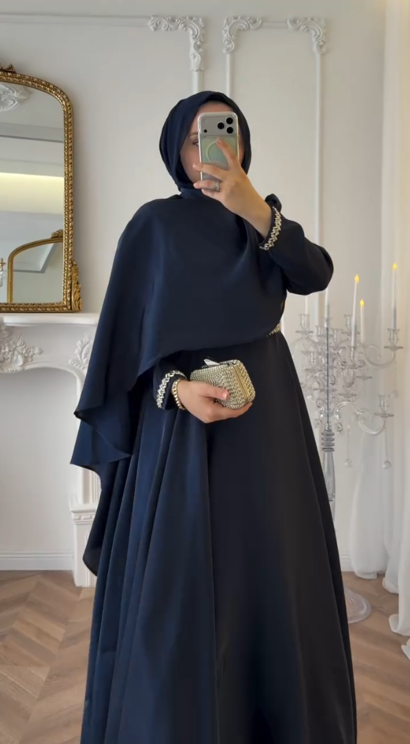 Navy Majesty Abaya by Leema, photo 2