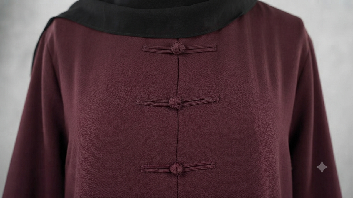 Noor Crimson Abaya by Leema, photo 3