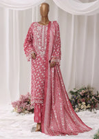 Watermelon Pink Viscose 3-Piece Stitched Suit by Bin Saeed, photo 3