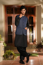 Blue Design Waistcoat by Al Deebaj