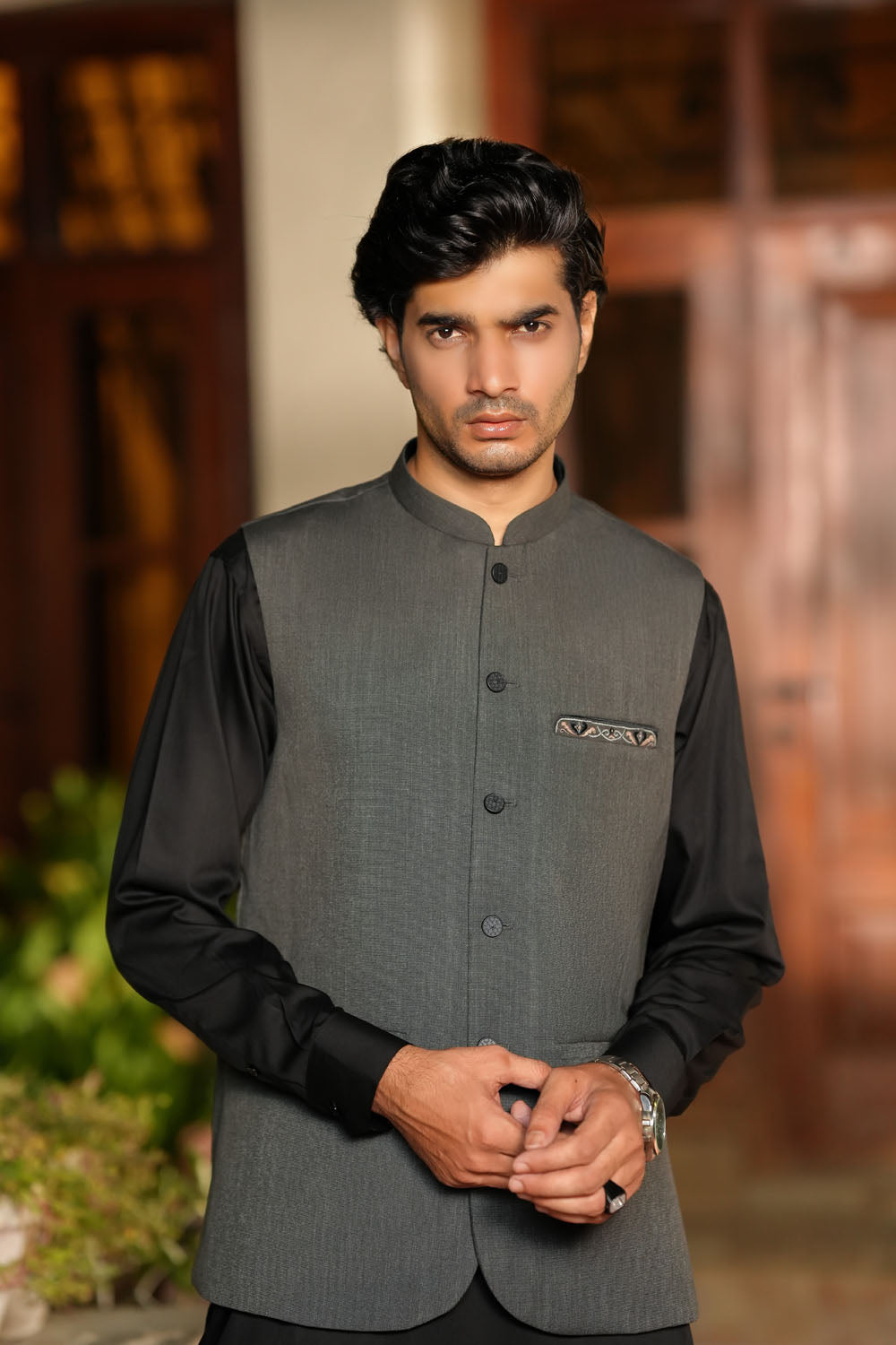 Dark Grey Design Waistcoat by Al Deebaj, photo 2