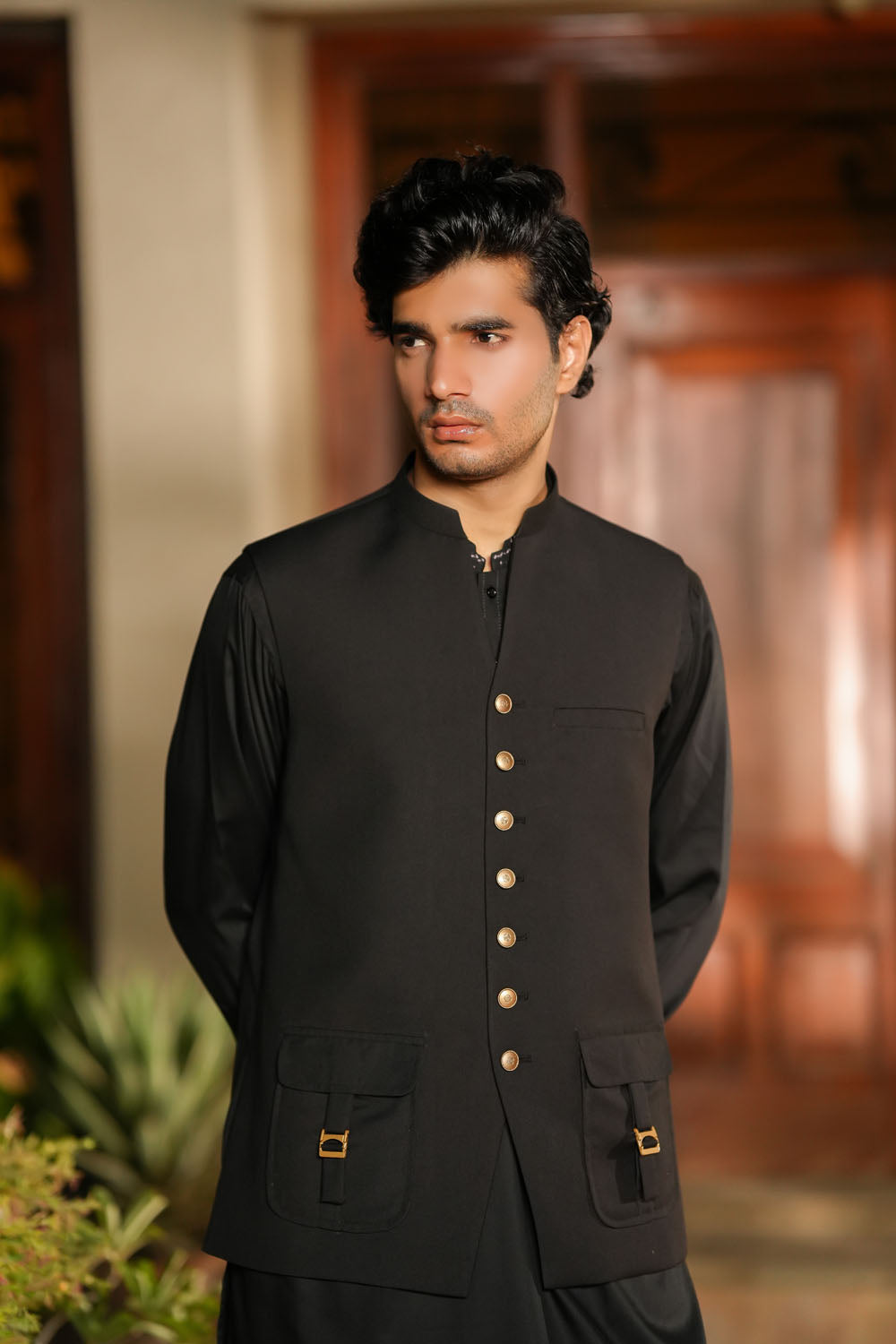 Black Design Waistcoat by Al Deebaj