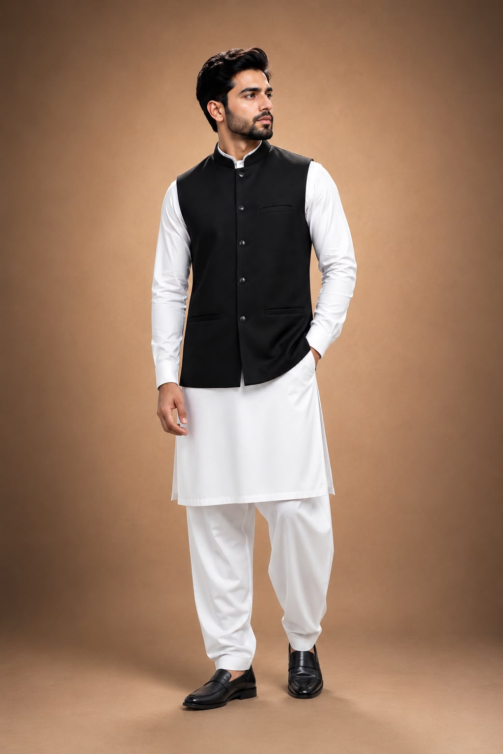 Black Waistcoat Waistcoat by Al Deebaj