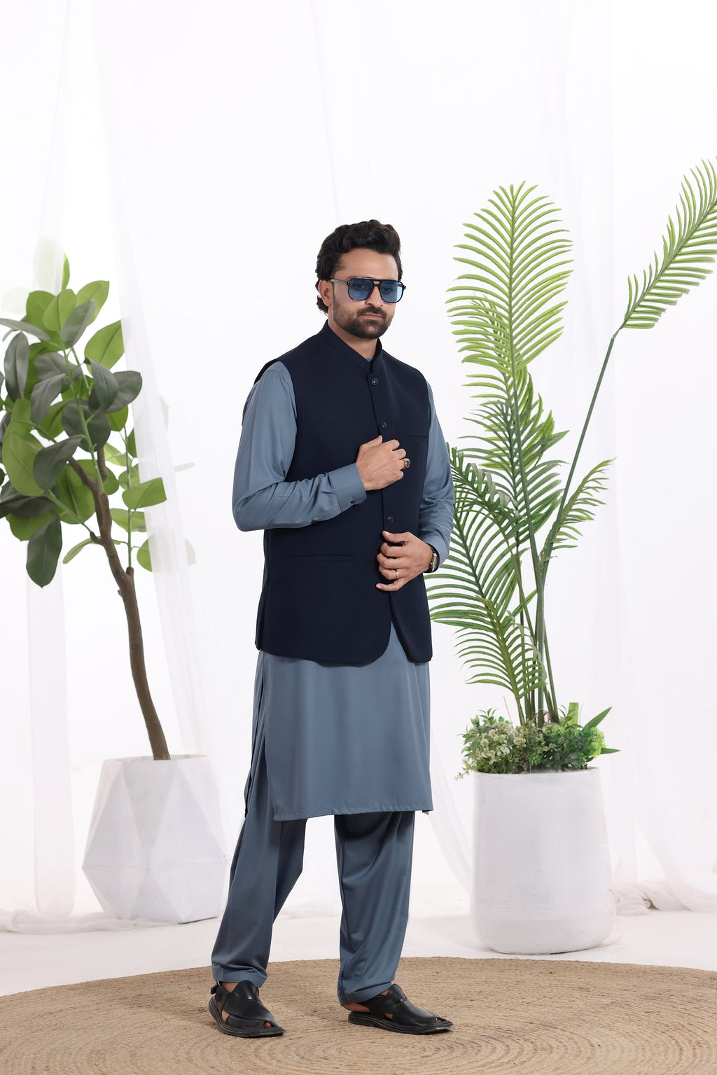 Navy Blue Waistcoat by Al Deebaj