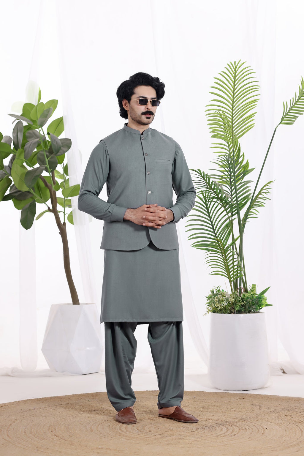 Silver Grey Waistcoat by Al Deebaj
