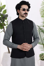 Black Self Waistcoat by Al Deebaj, photo 2
