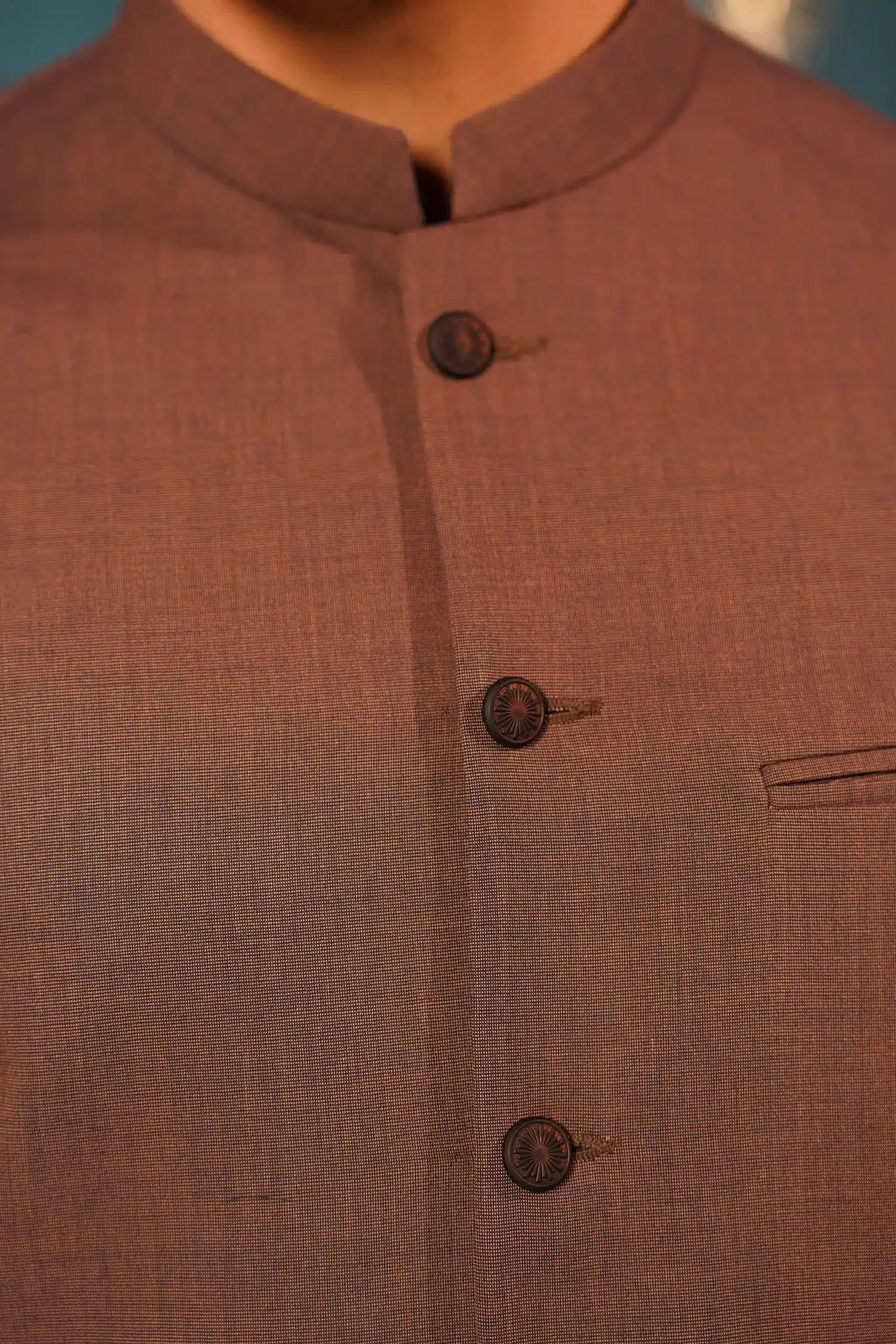 Mid Purple Textured Waistcoat by Al Deebaj, photo 2