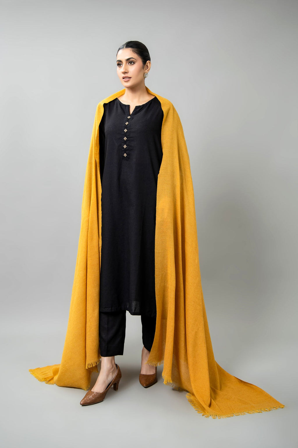 Yellow Pashmina Shawl by The Fabric Store