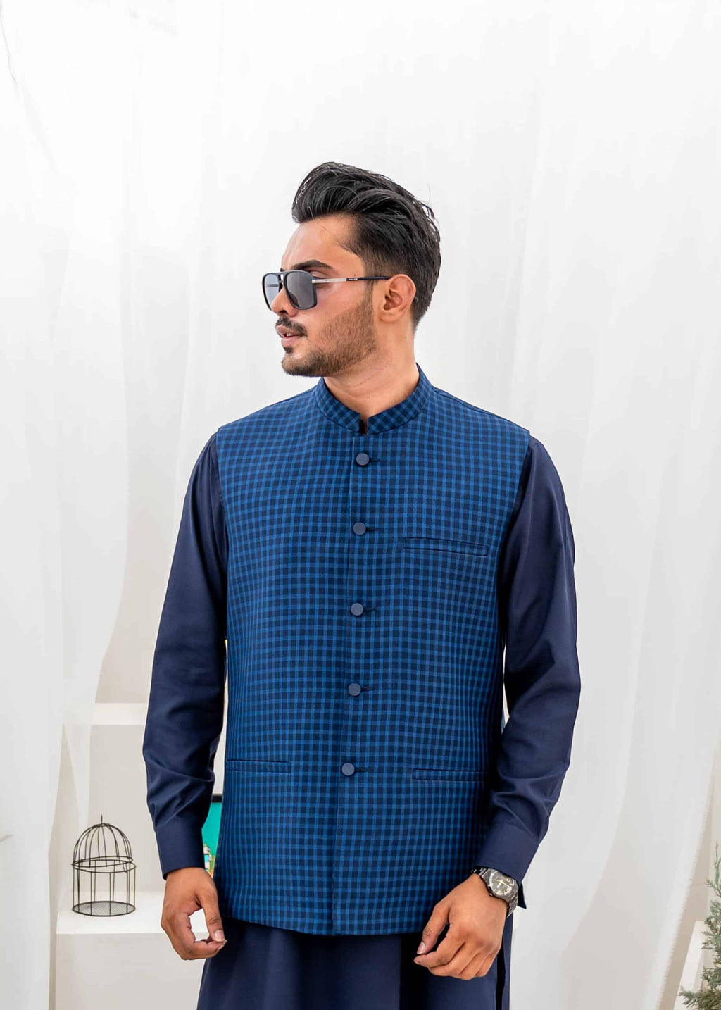 Blue Suiting Waistcoat by Al Deebaj, photo 3