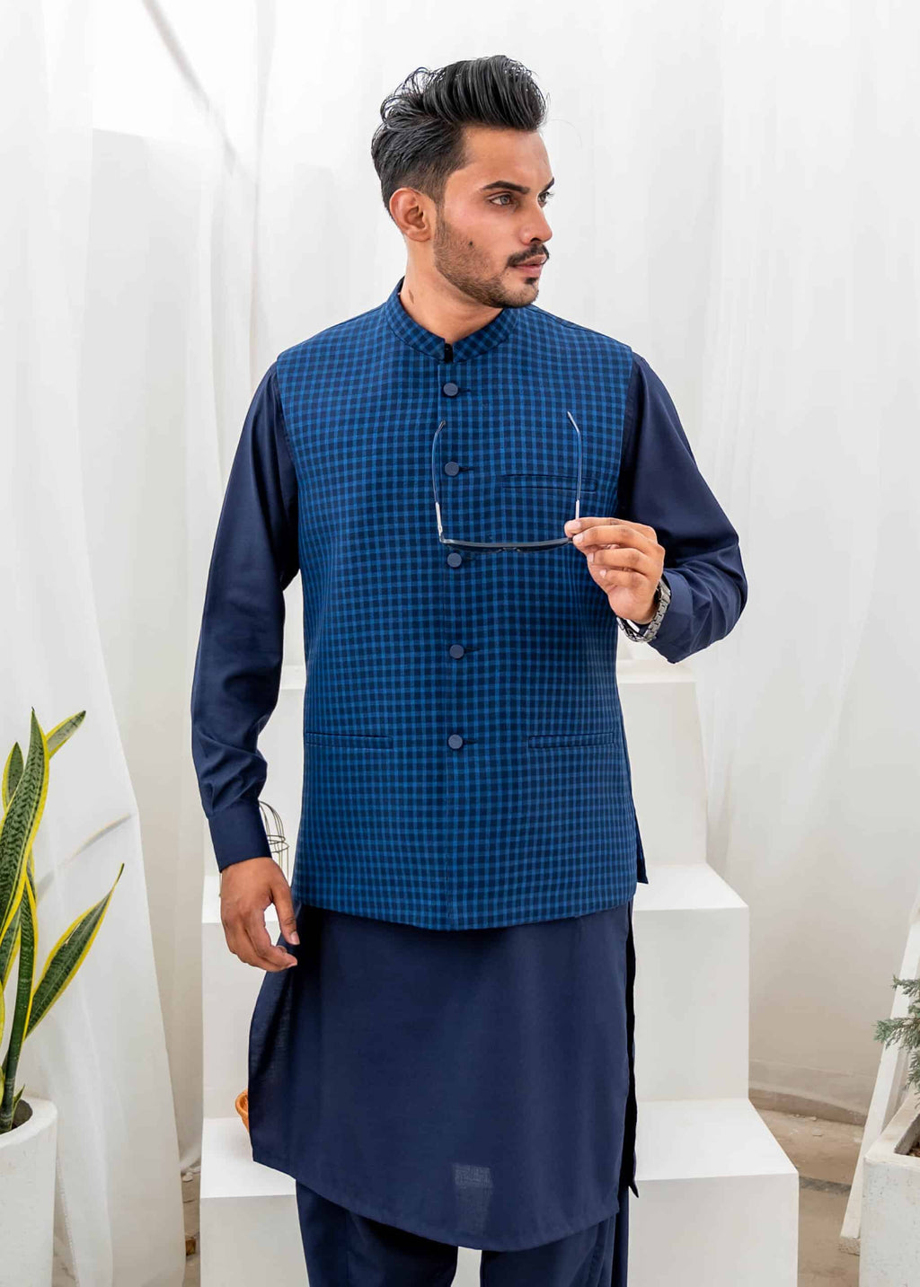 Blue Suiting Waistcoat by Al Deebaj, photo 4