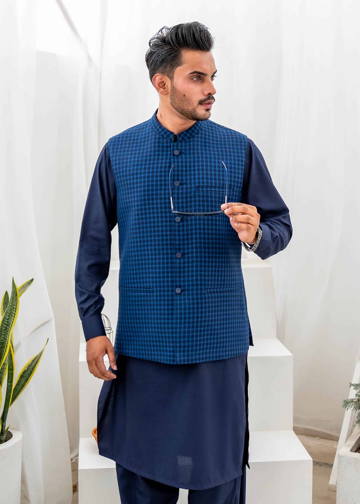 Blue Suiting Waistcoat by Al Deebaj, photo 4